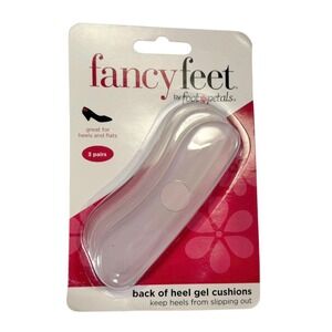 Fancy Feet OS Clear Back of Heel Gel Cushions 3 Pairs Adhesive Comfort Inserts